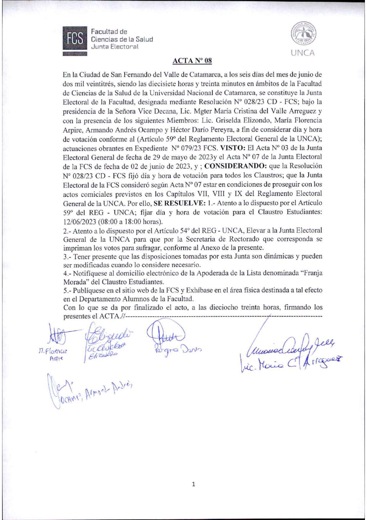 ACTA Nº 08 CLAUSTRO ESTUDIANTES page 0001