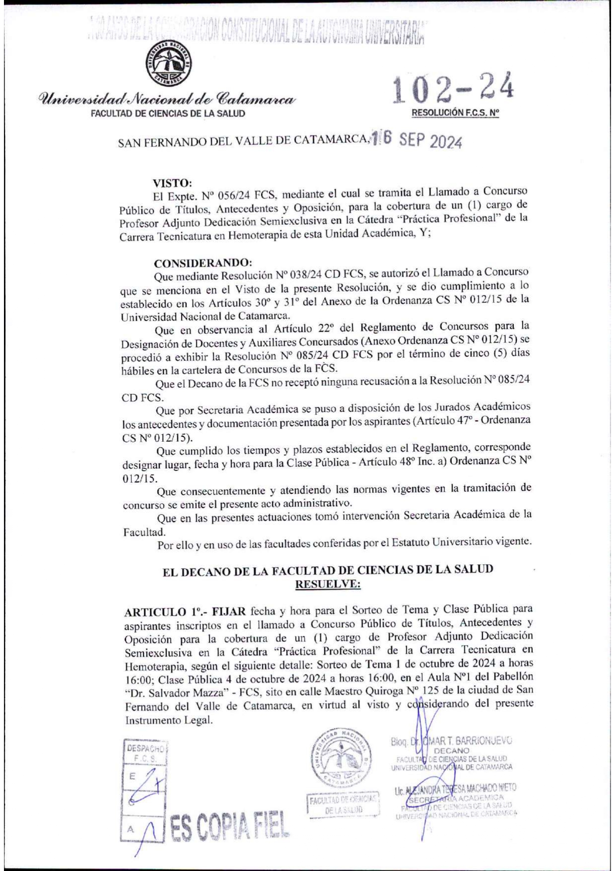 RES DEC 102 240000001AFijar Fecha y Hora Práctica Profesional Prof Adj page 0001