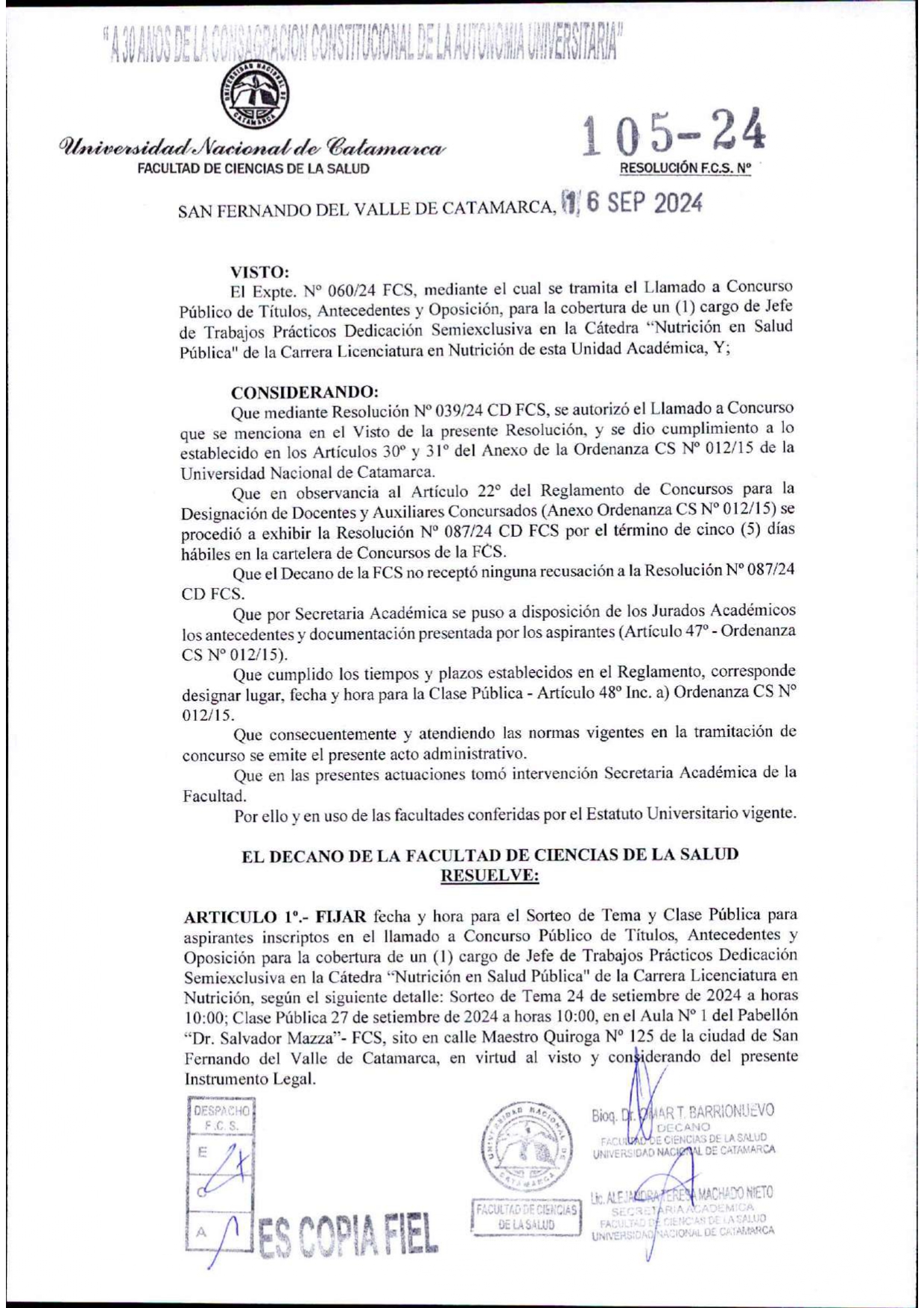RES DEC 105 24 Fijar fecha y hora Nutrición en Salud Pública page 0001